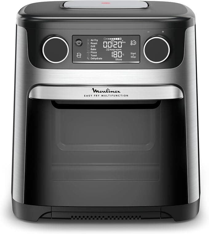 Moulinex Easy Fry air fryer, multicooker and oven, 15 L, 9 programs, oil-free fryer, 3 cooking levels, compact, extra crisp, black, AL556DF0, stainless steel - Image 1