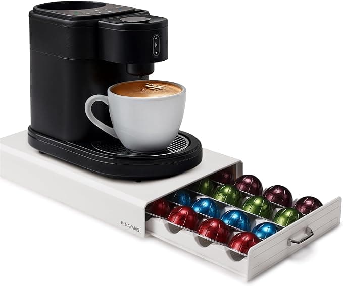 Navaris Coffee Capsule Drawer – Pod Holder for Nespresso Vertuo Coffee Machine – Dispenser Pod Holder for Vertuo Capsules 43 x 23.5 x 5.8 cm - Image 1