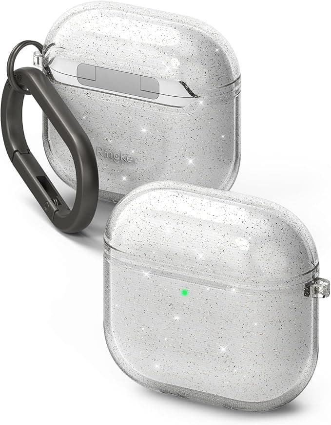 Ringke Air Case for AirPods 4 Ultra Thin Thin Soft Lightweight TPU Case Cover Protective AirPods 4 Accessories - Glitter Clear - Image 1