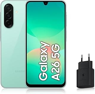 Samsung Galaxy A26 5G, Smartphone Android, 128 Go, Chargeur Secteur Rapide 25W Inclus, Smartphone déverrouillé, Vert d'eau, Version FR