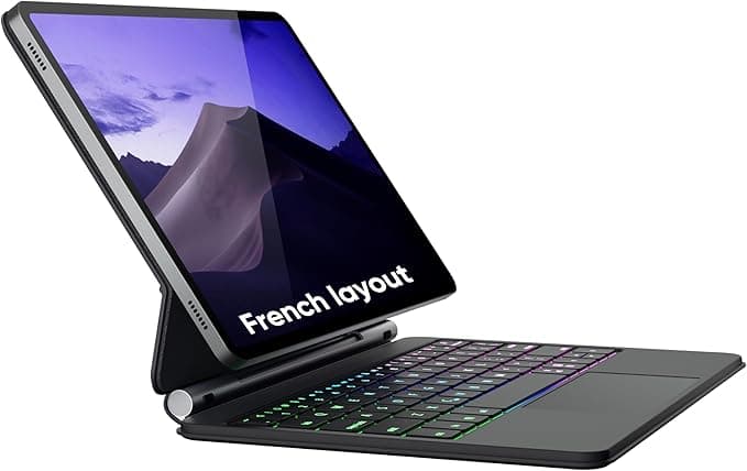 Samsung doqo Keyboard Case for Samsung Galaxy Tab S10 FE/S9/S9 FE/S8/S7 11 Inch Magnetic Keyboard Case with Keyboard, Touchpad, Wireless Backlight, Floating Cantilever, Slim Folio Protective Case