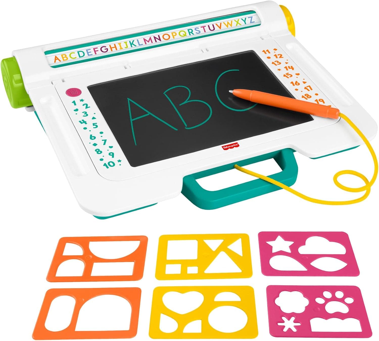 Fisher-Price JDL70 Learning and Drawing Desk Tablet for Writing and Drawing Without Dirty with LCD Screen, Ideal for Travelling Children from 3 Years - Image 1