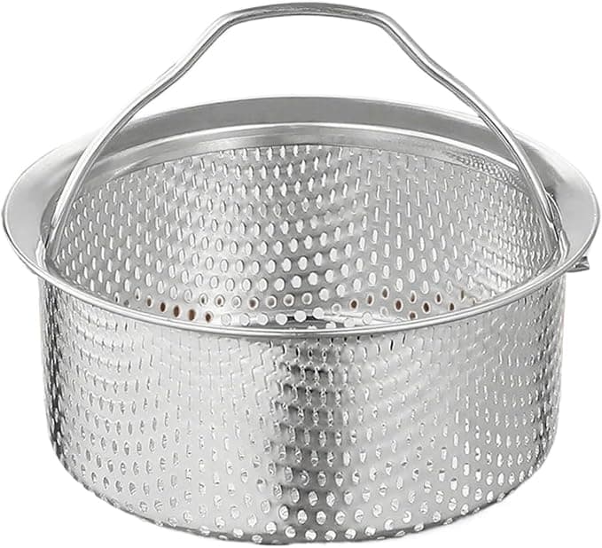 Panier vapeur universel en acier inoxydable for cuiseur à riz/Instant Pot, lavable au lave-vaisselle, multifonction(L) - Image 1