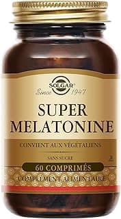 Solgar Super Mélatonine 1,9mg - Sommeil - Facilite l'endormissement - Atténue les effets du décalage horaire - Complément Alimentaire - Flacon de 60 comprimés