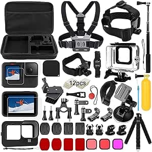 oGoDeal Accessory Kit for GoPro Hero 12 11 10 9 Black, oGoDeal Action Camera Includes Waterproof Case, Screen Protector, Bike Mount, Floating Handle