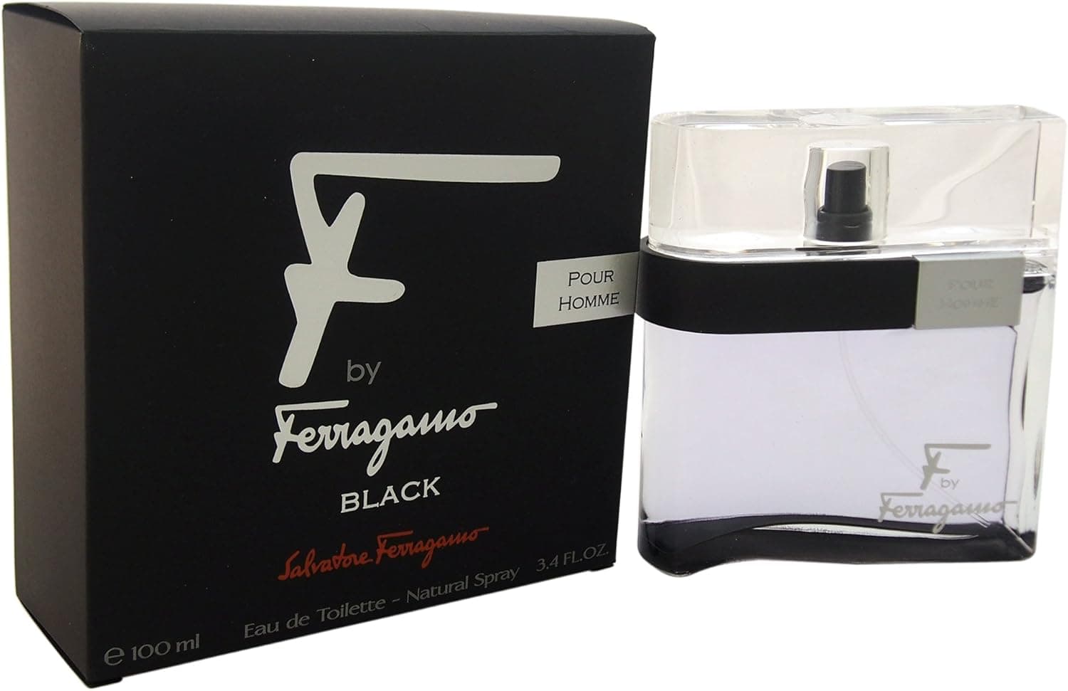 Salvatore Ferragamo F Black Eau De Toilette Spray for Men 3.4 oz