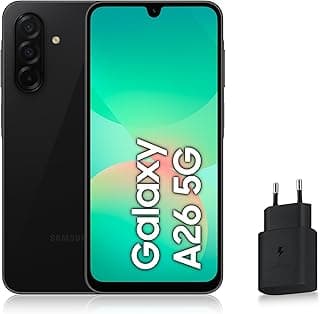 Samsung Galaxy A26 5G, Smartphone Android, 128 Go, Chargeur Secteur Rapide 25W Inclus, Smartphone déverrouillé, Noir, Version FR