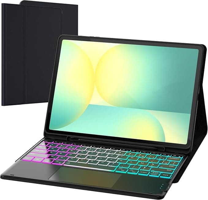 For Samsung Galaxy Tab S10 FE+ Plus 13.1 inch Detachable Keyboard Case: One-Click DEX Mode, Rainbow Backlight, Flip Case with S-PEN Stand and 2 Channel Wireless Keyboard - Image 1