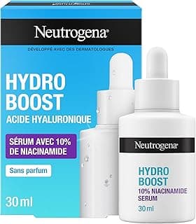 Neutrogena Sérum Hydro Boost 10% Niacinamide (Flacon de 30 ml avec Pipette) – Sérum Hydratant à l'Acide Hyaluronique et Niacinamide – Soin Visage pour Uniformiser et Raviver le Teint