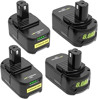 Ryobi Batterie de Rechange 18 V Lithium-ION pour Ryobi RB18L50 RB18L40 RB18L25 P102 P103 P104 P105 P107 P108 Outil électrique à Batterie (Noir) (Vert)