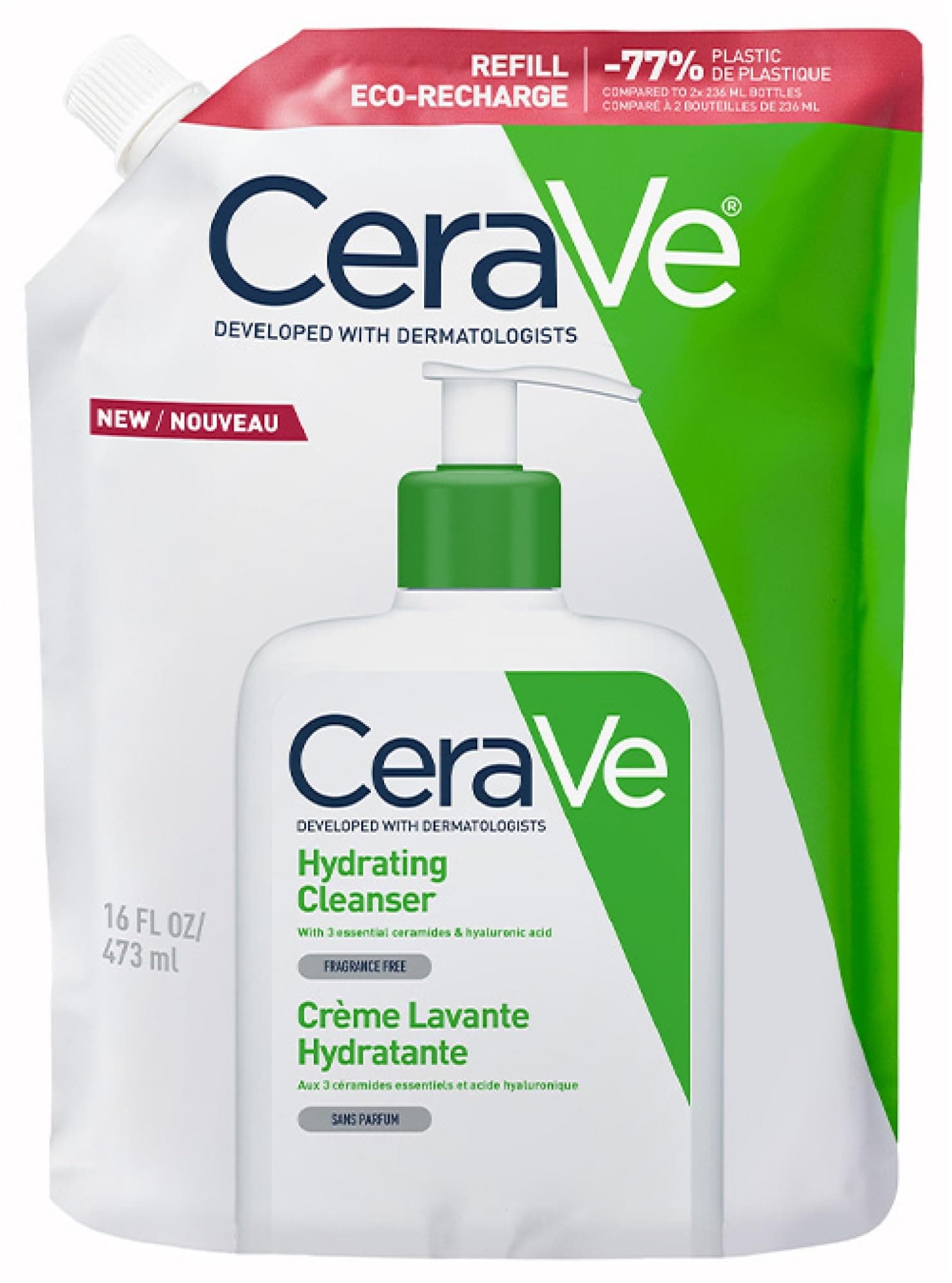 CeraVe - Crème Lavante Hydratante 236ml + Lait Hydratant 20ml | Crème Lavante Hydratante 24h Nettoyant Visage & Corps à l'Acide Hyaluronique sans savon pour Peaux Normales à Très Sèches - Image 3