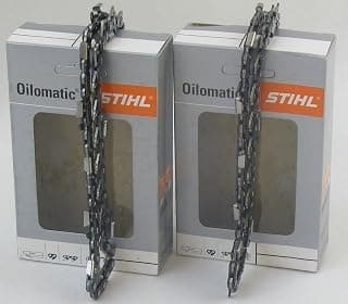 2x STIHL Chaînes de tronçonneuse Oilomatic Picco Micro Mini 3 (PMM3) 3/8'P 1,1mm 35 cm (3610 000 0050)