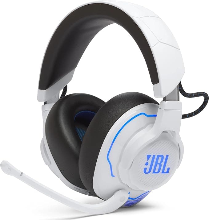JBL Quantum 910P Wireless Bluetooth Gaming Headset for Consoles, Noise Reduction and Quantum JBL Signature Sound, 39H Battery Life (White) - Image 1