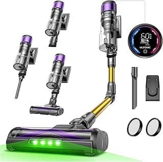 U20 Cordless Vacuum Cleaner, 55kPa/60min Cordless Vacuum Cleaner, GreenEye Technology, Folding Tube, TangleTame Floor Brush, Powerful for Animal Hair, Hard Floor and Car