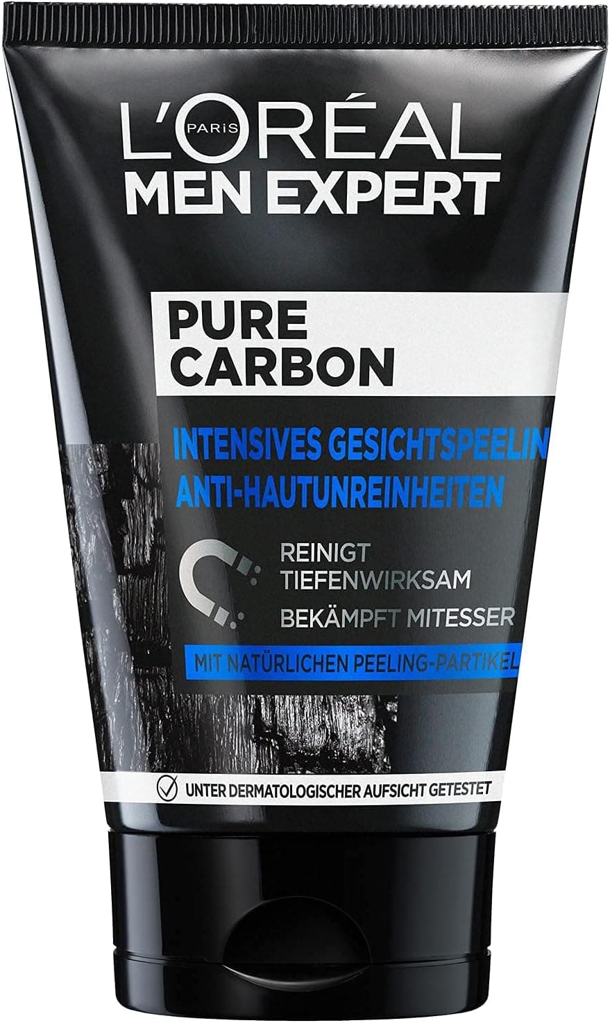 L'Oréal Paris Men Expert peeling pour le visage, peau impure, nettoyage du visage pour homme, peeling visage au carbone pur anti-imperfections, 1 x 100 ml - Image 1