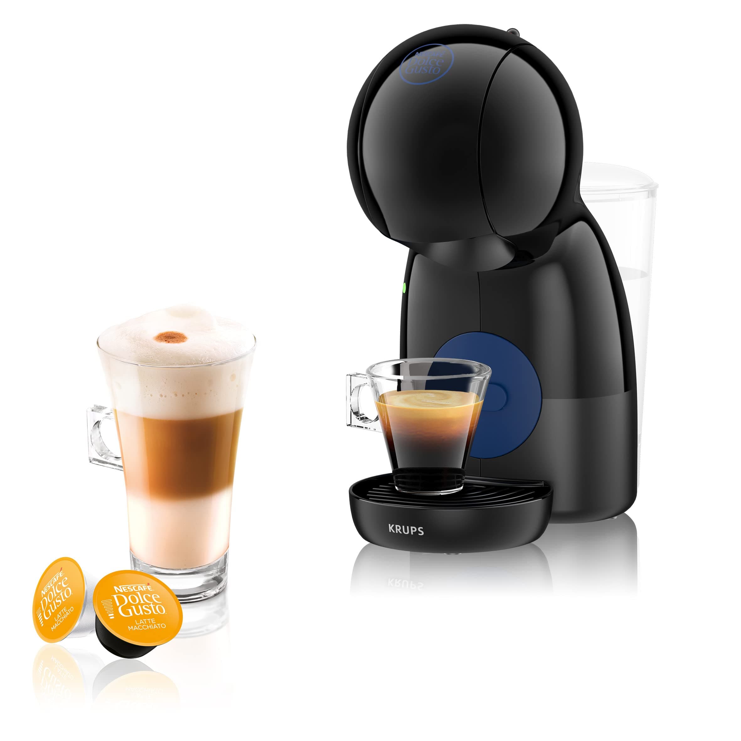 Krups Nescafé Dolce Gusto Coffee Capsule Machine, Pressure 15 Bars, Coffee Pod Machine, Cold or Hot Multi-Drinks, Intuitive, Compact, Eco Fashion, Piccolo XS Noire YY4202FD - Image 1