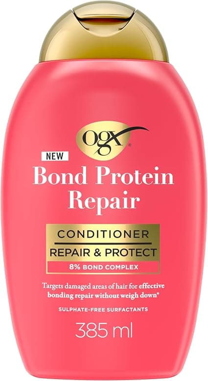 OGX Bond Protein Repair Conditioner 385ml - Repair Conditioner for Dry and Damaged Hair, Anti-Frizz, Protects and Strengthens - Conditioner for Smoother, Strong, and Hydrated Hair - Image 1