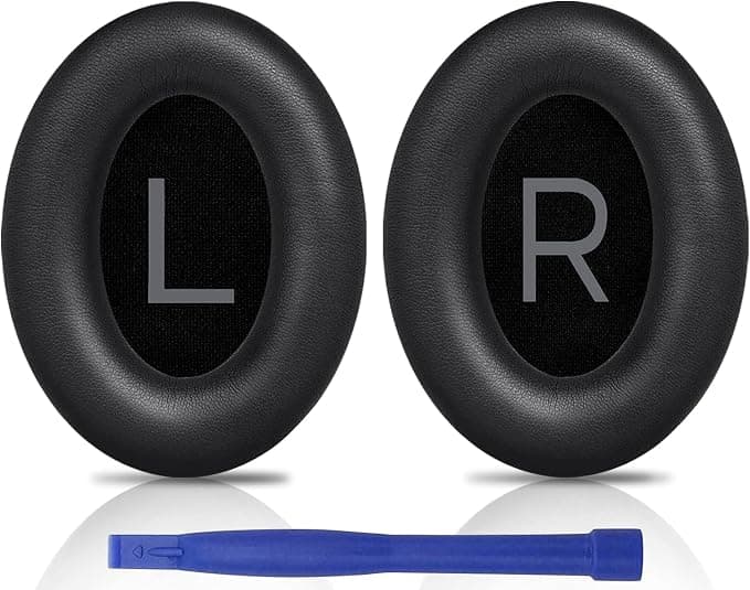 SOULWIT Protein Leather Foam Cushion Pads for Bose QuietComfort 45 (QC45)/QuietComfort SE (QC SE) /New Quiet Comfort Wireless Headphones Supra-Ear, Sound Insulation Shape Foam - Image 1
