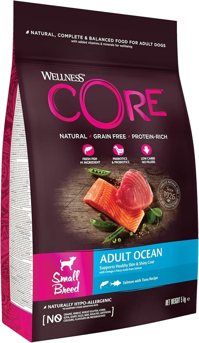 Wellness CORE Ocean 5 kg, Salmon/Tuna – Grain Free, Natural, Hypoallergenic, High Protein, High Fish Content, Healthy Skin & Shiny Coat