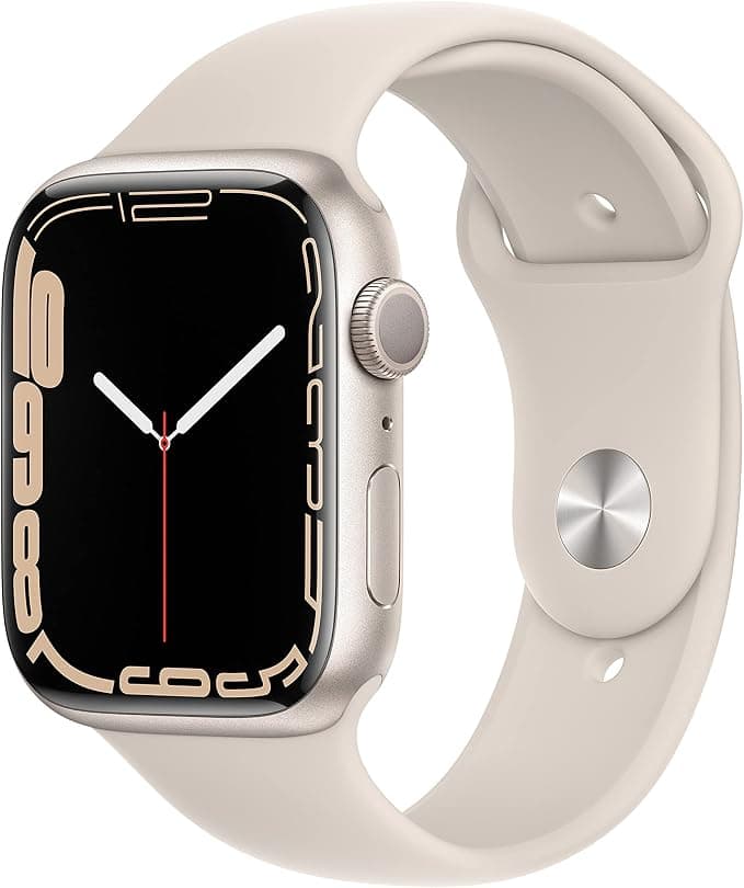 Apple Watch Series 7 (GPS, 45MM) Star Light Aluminum Case with Star Light Sport Strap (Refurbished) - Image 1