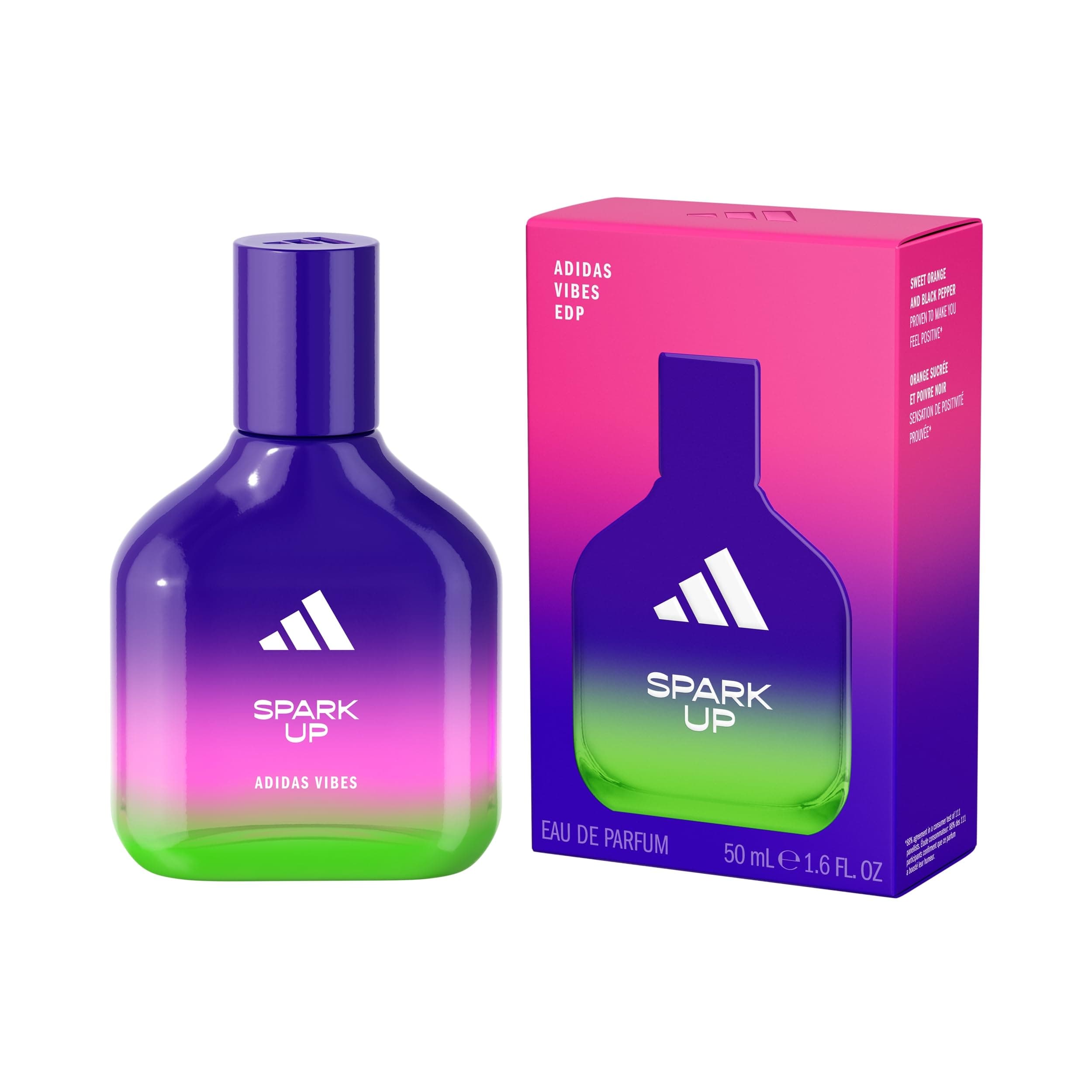 Adidas Vibes Spark Up Eau de Parfum pour tous, énergisant et intrigant Parfum Durable, Orange Douce et Poivre Noir, 50 ml - Image 9