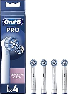Oral-B Pro Brossettes De Rechange Originales Sensitive Clean, Lot De 4, Compatibles Avec Les Brosses A Dents Electriques Sauf Pulsonic Et iO, Blanches
