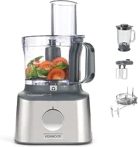 Kenwood Multipro Compact + FDM315SS Kitchen Processor, 2.1 L, Built-in Scale, Stainless Steel Knife, 4 Working Discs and 5 Other Accessories, Metal Case, 800 W, Silver