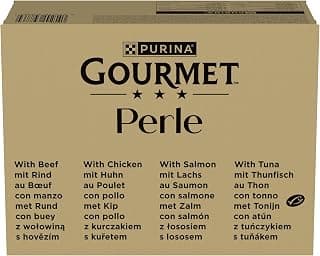 Pearl | Filettines in Sauce | Complete Food for Adult Cats | Fresh Bags | Beef, Chicken, Tuna, Salmon | 96 x 85g