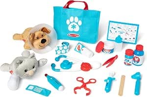 Melissa & Doug Pet Veterinary Play Set, 24 Pieces and 2 Soft Toys, Dog and Cat, Imitation Play, Creative Toy, Gift for Boys and Girls 3 4 5 6 7 Years Old