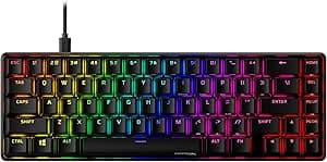 HyperX Alloy Origins 65 Mechanical Gaming Keyboard - 65% Ultra-Compact Form Factor - HyperX Red Switch (Linear) - Dual Layer PBT Keycaps - RGB LED Backlight