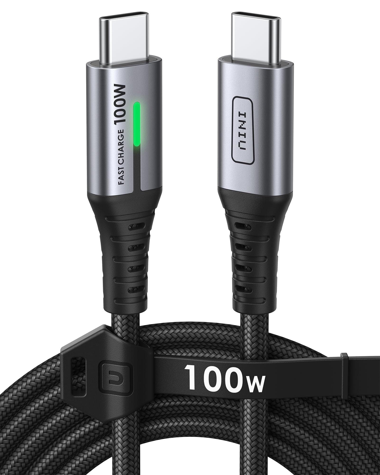 Câble USB Type-C, INIU [2 m] 100 W PD 5 A câble USB C QC 4.0 en nylon de charge rapide type C vers USB C Compatibles avec Samsung S21 S20 Note iPad MacBook Pro Huawei Xiaomi Switch ECC