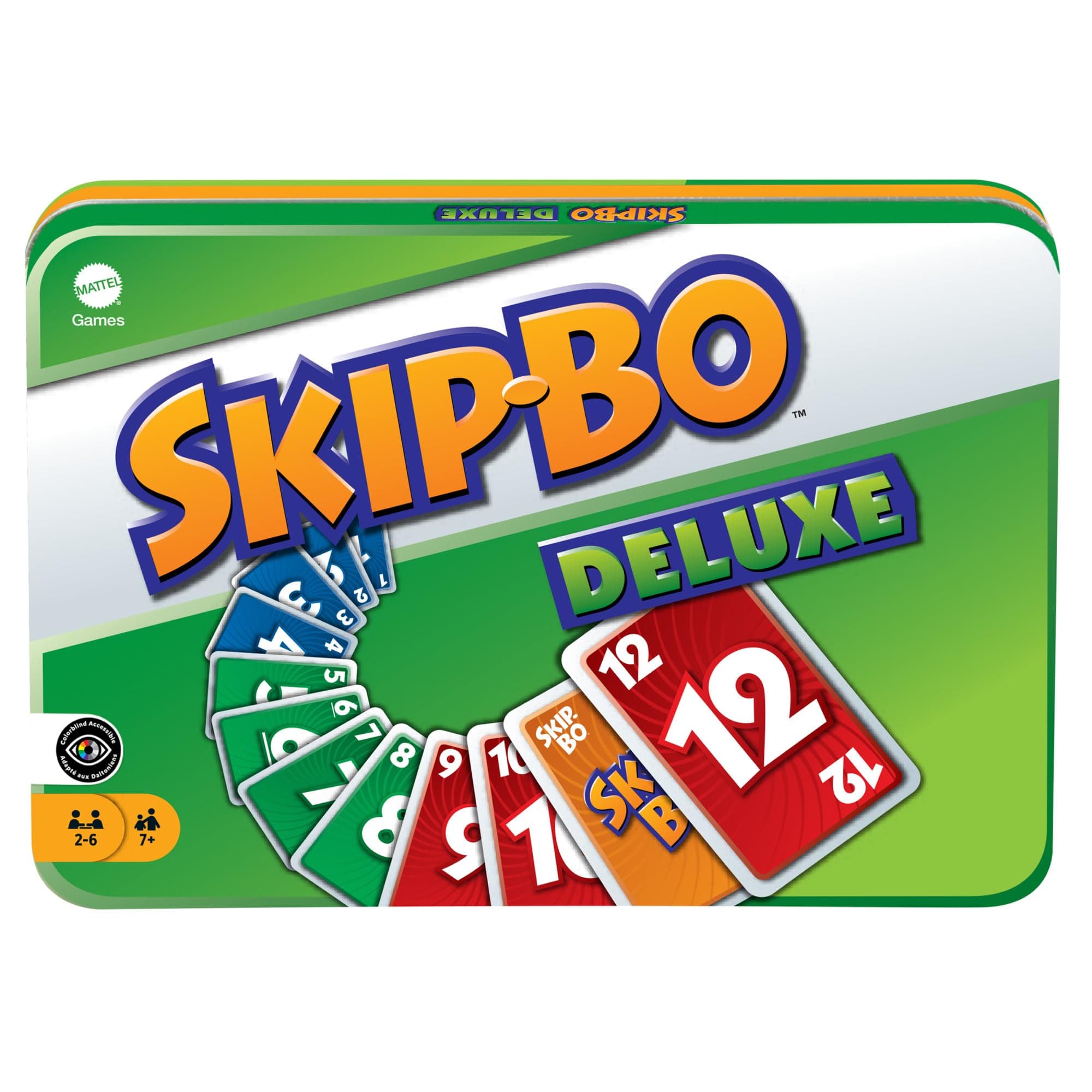 Mattel Games, Skip-Bo Deluxe with Special Metal Box - Card Game for the Whole Family, by the Creators of UNO, From 7 Years, L3671 - Image 1