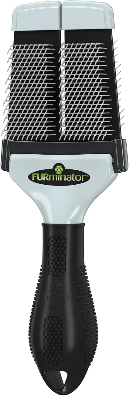 FURminator Small Tweezer Brush with Soft Stainless Steel Bristles for Cats Small Dogs Puppies Kittens - Image 1