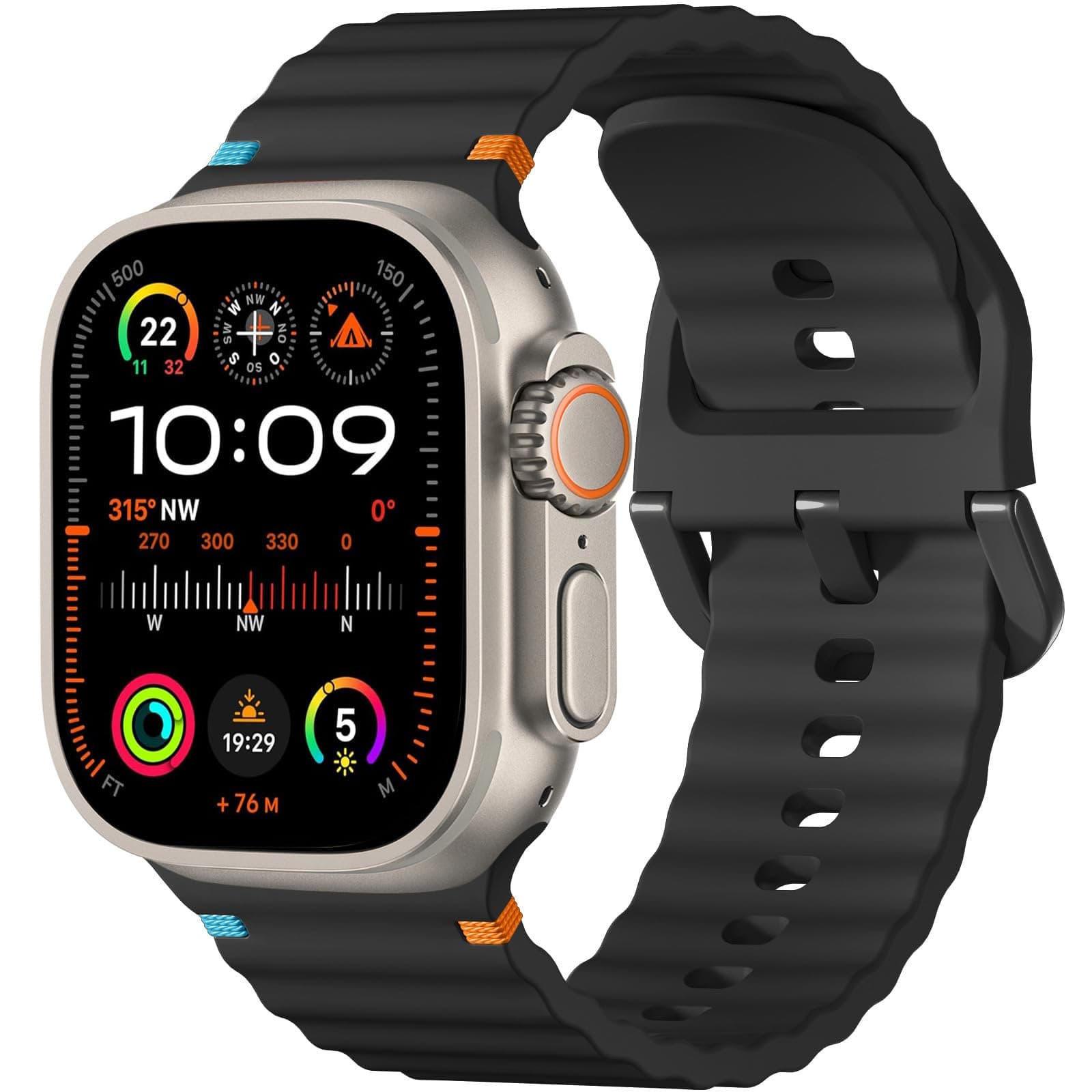 Sport Band Compatible with Apple Watch Ultra 2 Band 49mm 46mm 44mm 45mm 42mm, Soft Silicone Replacement Strap Compatible with iWatch SE/Series 10 9 8 7 6 5 4 3 2 1 Ultra