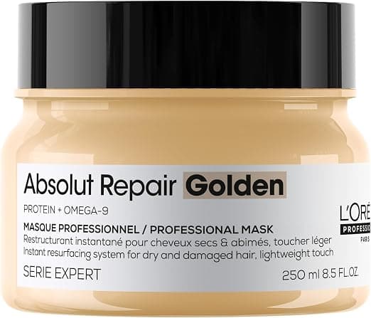 L'Oreal Professionnel Absolut Repair Golden Instant Restructuring Mask for Dry & Damaged Hair Intensely Repairs & Protects 7x More Shine 250 ml