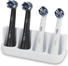 Holder for 4 brush heads - Compatible with Oral-B, IO, Philips Sonicare, Waterpik, Fairywill - Food Grade Silicone (White)