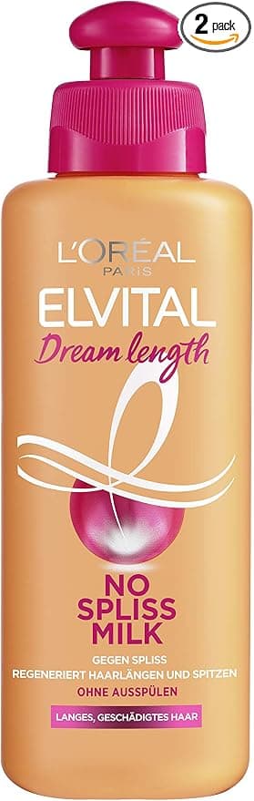 L'Oréal Paris Elvital - No Split Ends Hair Treatment - For Long and Damaged Hair - Leave In - Paraben Free - With Castor Oil - Dream Length No Spiss Milk - 1 x 200 ml, Metal - Image 1
