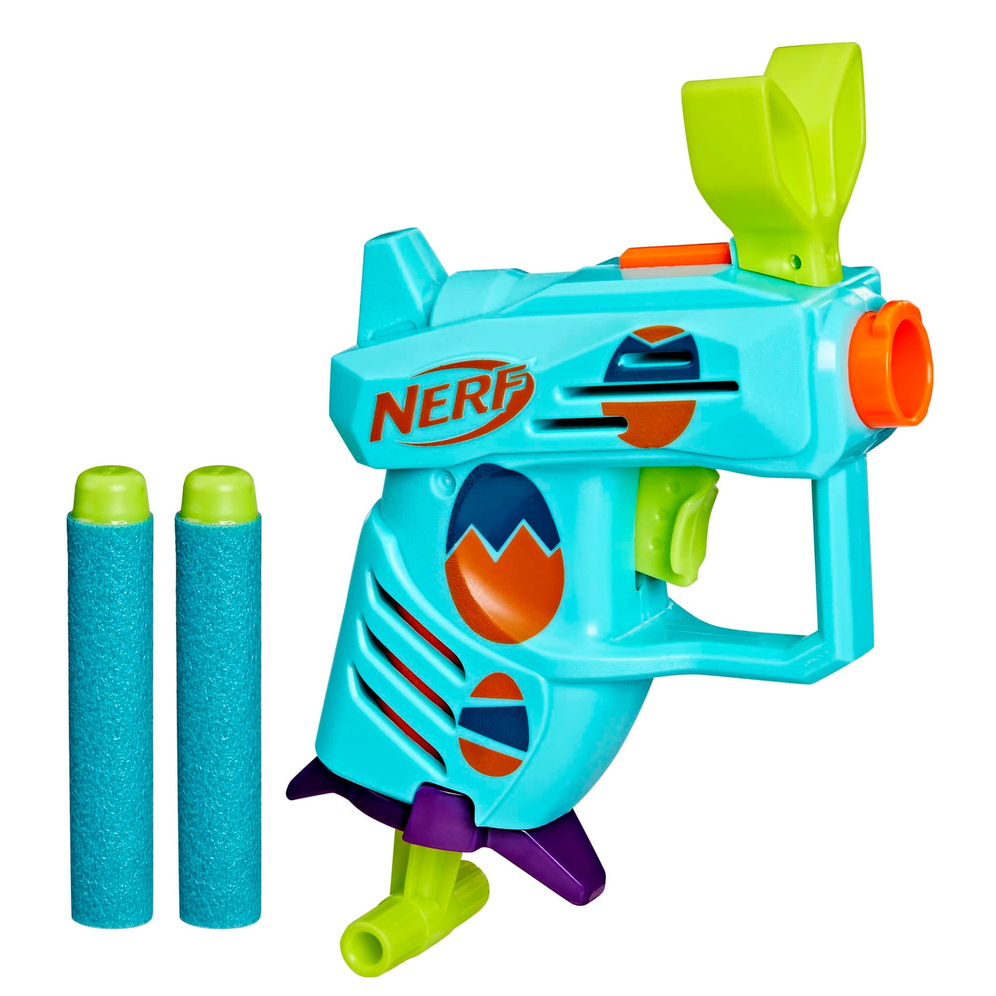 Nerf Nerf Elite 2.0 Easter Egg Hunt Gun, 2 Nerf Elite Darts, Shoot To Prime, Foam Spring Toy for 8 Year Old Boys and Girls