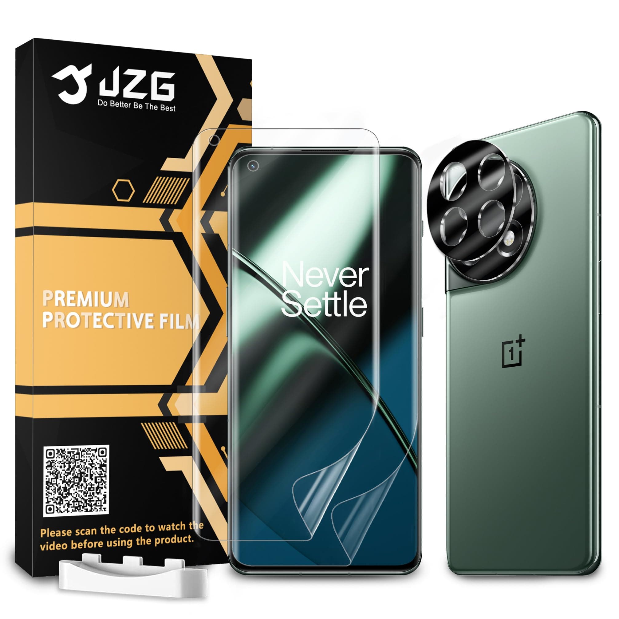 JZG 2 x Screen Protectors for OnePlus 11 [Non-Glass], 2 x Tempered Glass Lens, Bubble-Free, Easy to Install, Ultra-HD