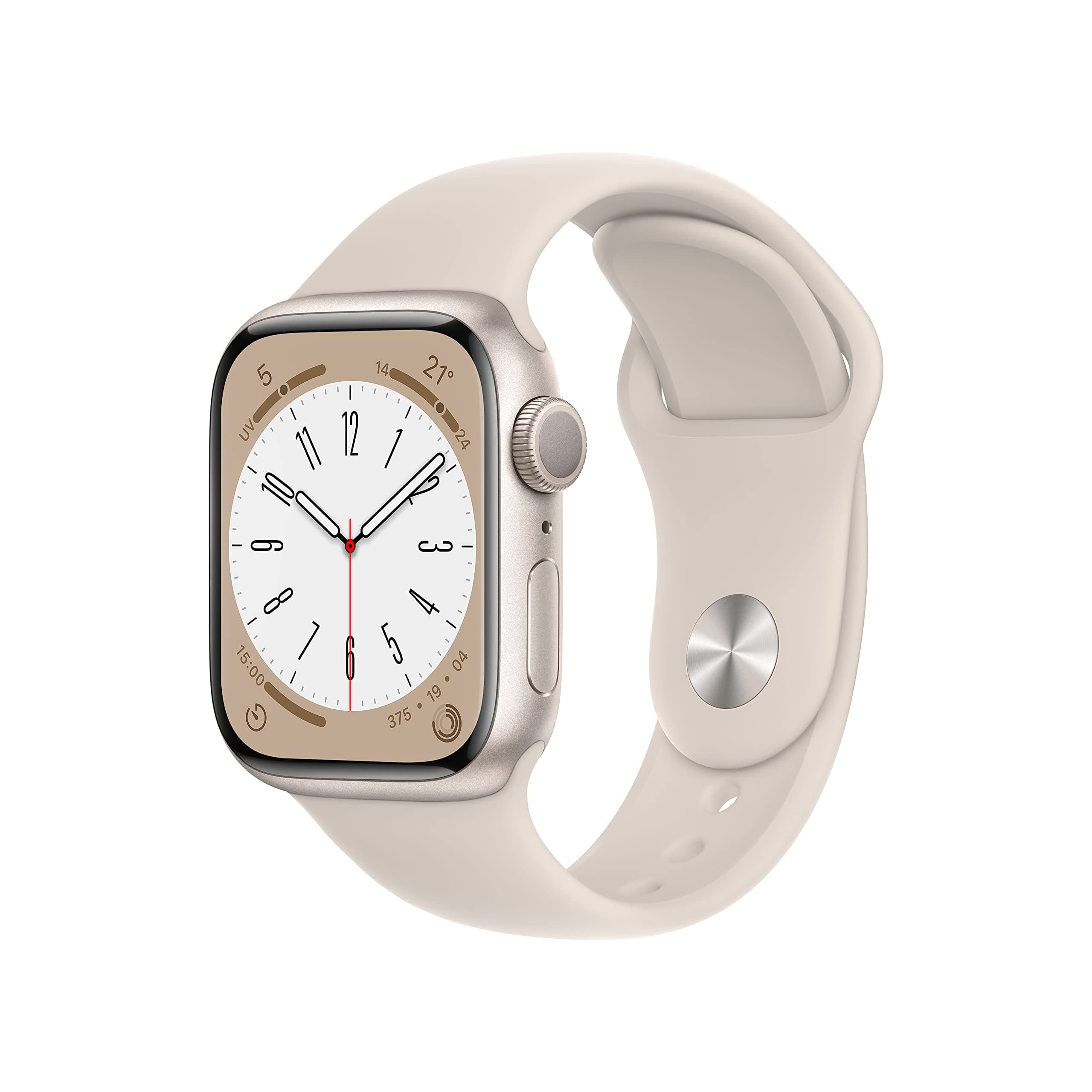 Apple Watch Series 8 (GPS, 41 mm) Aluminium Case with Star Light Sport Bracelet, Regular (Refurbished) - Image 1