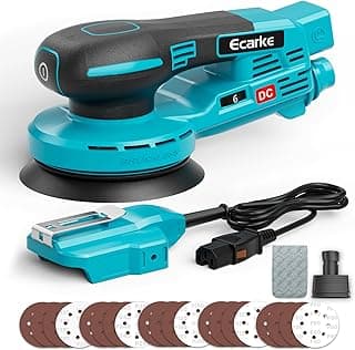 Makita Ecarke Ponceuse Excentrique Sans Fil 125 mm,Compatible avec Makita 18V, 15 000 tr/min, 6 Vitesses Réglables, avec Sac à Poussière & 20 Disques Abrasifs, Idéale pour Cirer, Dérrouiller(Sans Batterie)