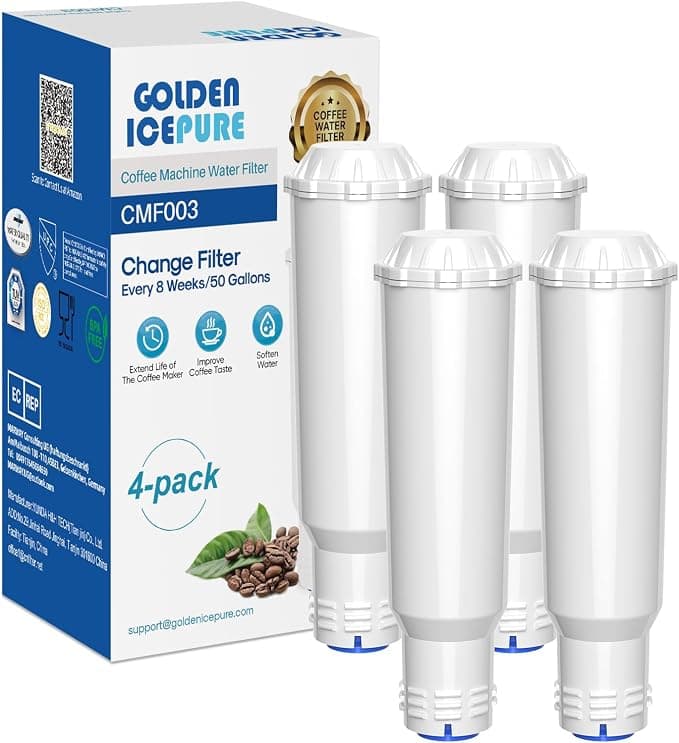 GOLDEN ICEPURE Coffee Machine Water Filter Compatible with Krups F088 Pro Aqua/AEG/Melitta/Bosch/Siemens/Nivona, 4 pieces (Warning: not suitable for Jura White) - Image 1