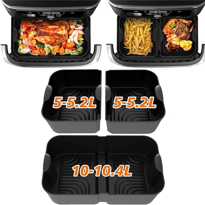 3 x Larger Silicone Mould for Air Fryer Ninja AF500EU and COSORI – Ninja Foodi Flex Accessory 10.4L/COSORI 10L – Hot Air Fryer Dish - Image 1