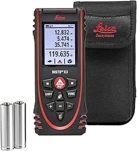 Leica DISTO X3 – Rugged Laser Rangefinder (IP65) with Bluetooth (Application Functionality) for Distance Measurement in the Harshest Environments (Indoor Use)