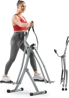 Vélo Elliptique Vertical 2-en-1, Appareil d’entraînement pour Le Haut et Le Bas du Corps, Machine de Cardio à Faible Impact pour Adultes et Seniors, avec Option Style Classique