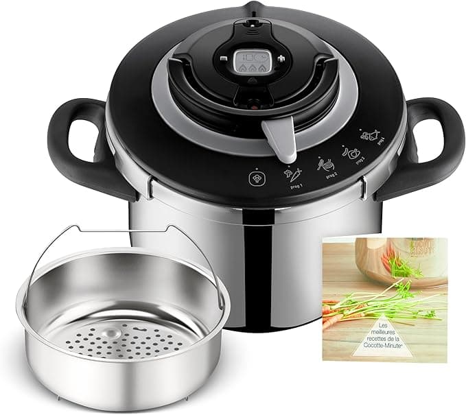 Seb SEB Clipso+ CHEF 6L, Pressure cooker, 4-6 persons, Induction, 4 cooking programs, Quick cooking, One-handed opening and closing of the lid, P4550700