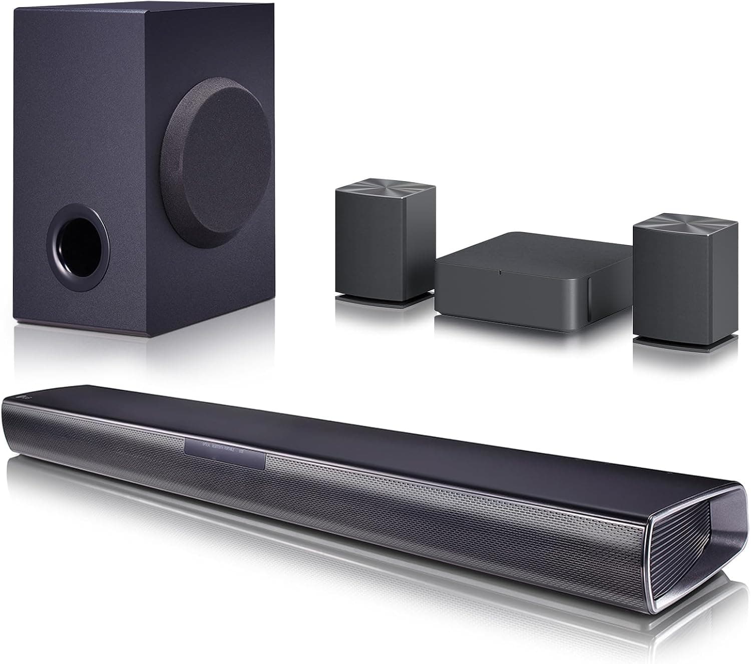 LG SQC4R Barre de Son Intelligente, 220 W, 2.1 canaux, Son Surround Dolby Digital avec Basses puissantes, Large connectivité, HDMI, Bluetooth, USB, entrée Optique et Application Android/iOS, Noir