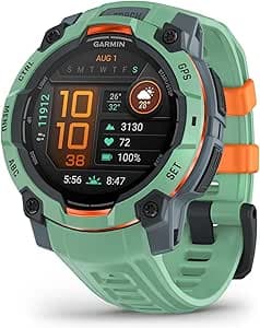 Garmin Instinct 3, AMOLED - Rugged Smart GPS Watch - Sea Green with Sea Green Band - 45mm Case