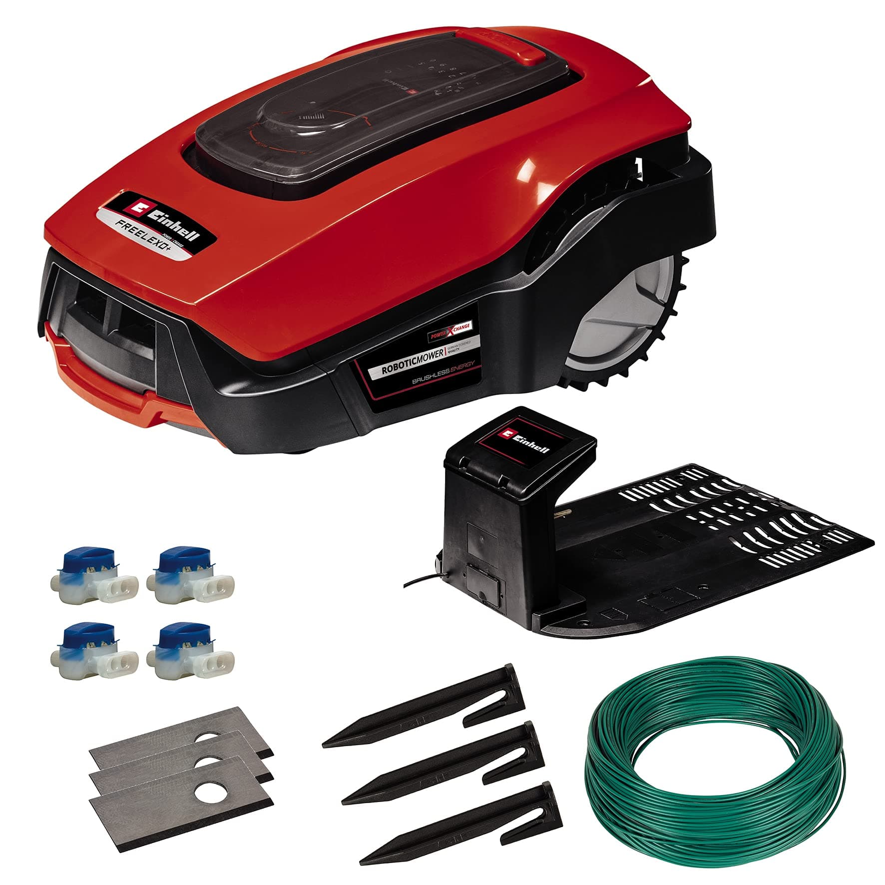 Einhell FREELEXO 800 LCD BT Robot Lawnmower (up to 800 m², Multi-Zone Mode, Bluetooth Control Via Mobile App, for slopes up to 35%, Sold with Installation Accessories)