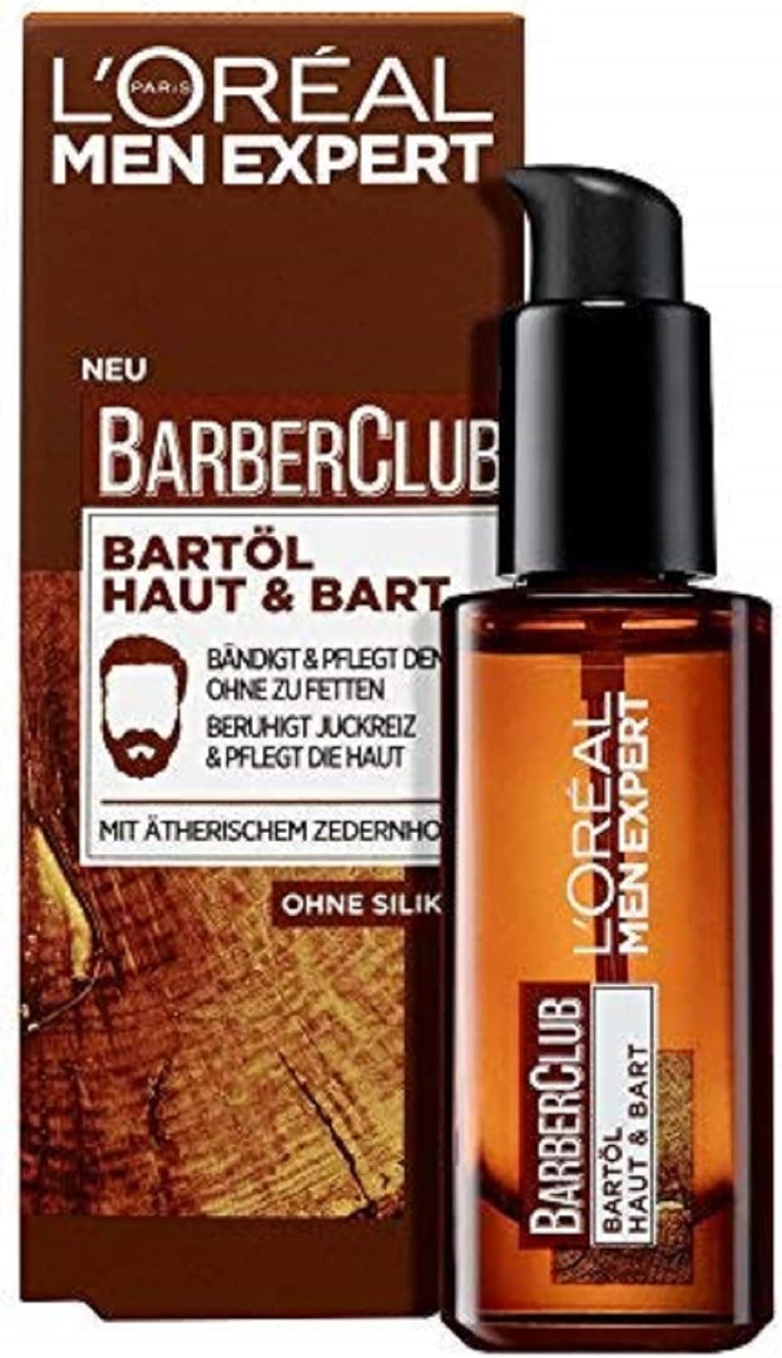 L'Oréal Men Expert Barber CLUB HUILE POUR BARBE peau et barbe , Lot de 1 paquet (1 x 30 ml)